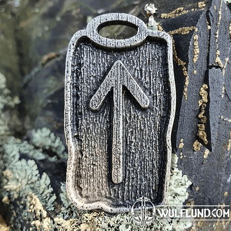 TIWAZ - RUNE PENDANT, ZINC