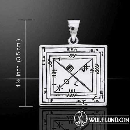 FIONN'S OGHAM SQUARE SILVER PENDANT, AG 925, 10 G