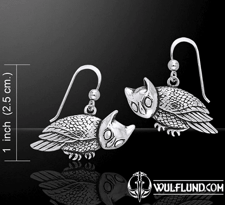 SILVER OWLS, EARRINGS, AG 925