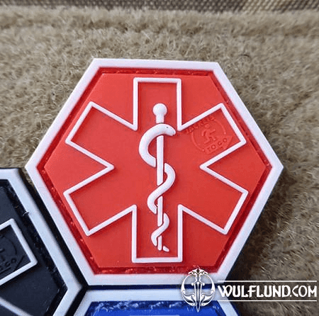 PARAMEDIC, RED HEXAGON PATCH