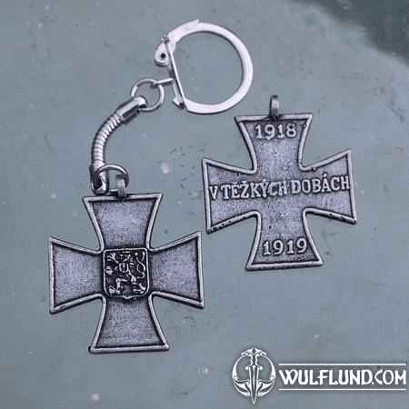 CROSS IN DIFFICULT TIMES, CZECHOSLOVAKIA, 1918-1919, REPRODUCTION, KEY RING
