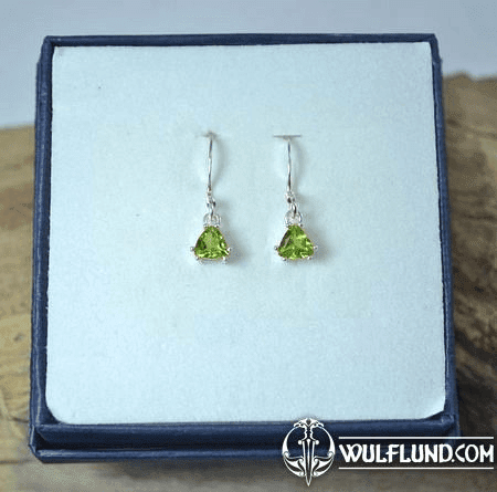 TRIANGULAR - PERIDOT, STERLING SILVER EARRINGS