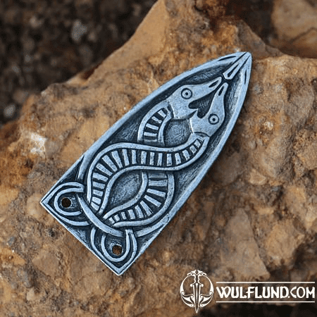 SLEIPNIR, VIKING STRAP END, ZINC - SILVER COL.