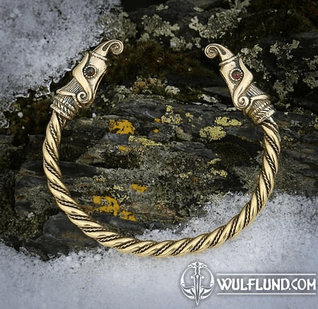 HUGINN AND MUNINN, VIKING BRACELET, BRASS