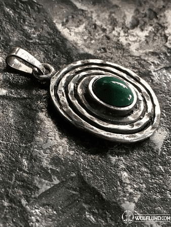 IVY, STERLING SILVER PENDANT, MALACHITE