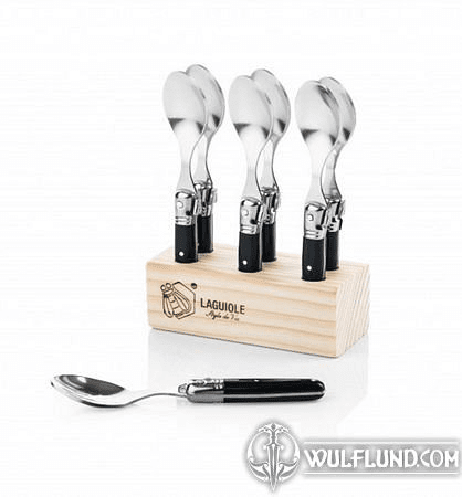 6 COFFEE SPOONS IN A WOODEN BOX LAGUIOLE STYLE DE VIE