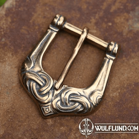 VIKING BUCKLE WITH BRAIDED ORNAMENTS, BRONZE