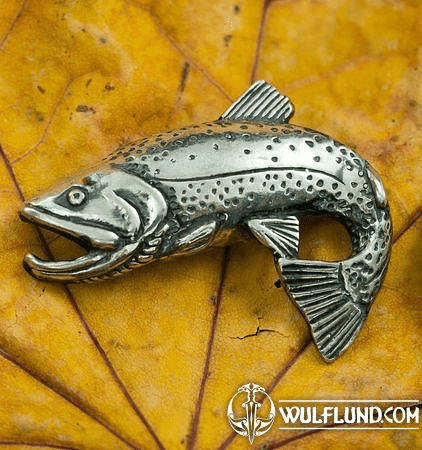 TROUT - FISH, PENDANT, STERLING SILVER