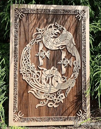 RAVEN MOON WALL DECORATION 45CM OAK