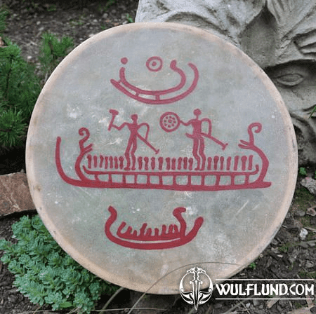 FRAME DRUM TANUM PETROGLYPHS SWEDEN 40CM