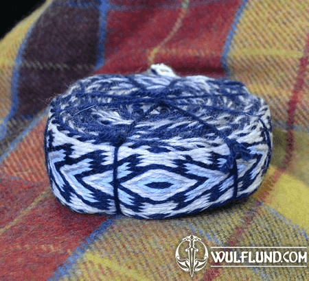 WOOLEN TABLET WOVEN BELT, BLUE COMBINATION