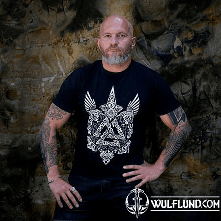 VALKNUT - VIKING MEN'S T-SHIRT B&W