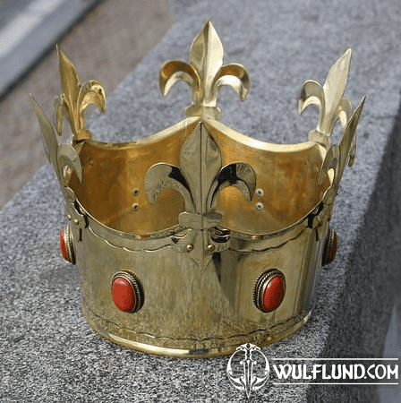 REX, MEDIEVAL CROWN, BRASS