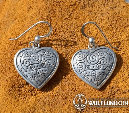 SILVER HEART EARRINGS, AG 925