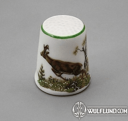 THIMBLE, DEER, BOHEMIAN PORCELAIN