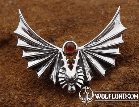 FLYING DRAGON, SILVER PENDANT