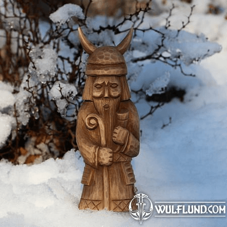 VELES, SLAVIC GOD, HAND CARVED WOODEN STATUE