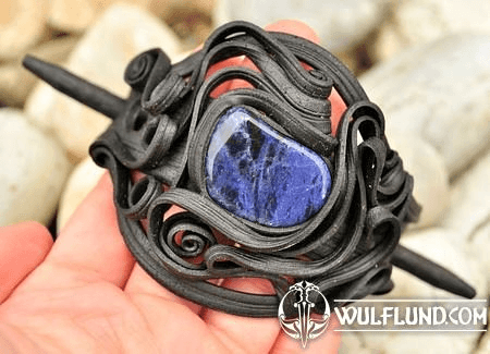 HAIR BROOCH WITH SODALITE
