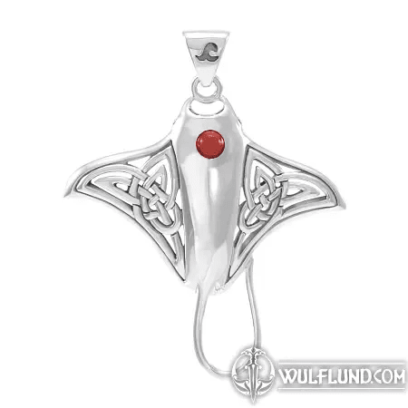 MANTA RAY PENDANT, SILVER