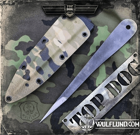 TOP DOG THROWING KNIFE + TACTICAL SHEATH MULTICAM