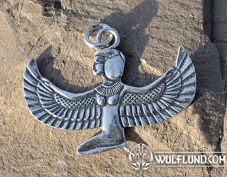 WINGED ISIS, EGYPTIAN GODDESS, SILVER TALISMAN, AG 925