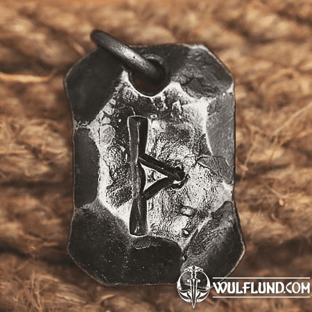 THURISAZ, FORGED IRON RUNE PENDANT