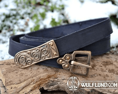 MORAVIA MAGNA, SLAVIC LEATHER BELT, TIN, BLACK