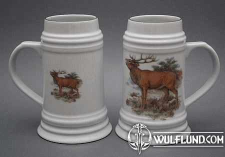 BEER TANKARD, DEER 0.5 L, PORCELAIN