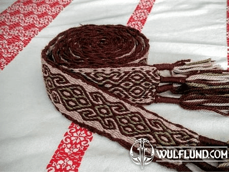 SLAVIC / VIKING WOOL TABLET WEAVING, BELT 4,3 X 185 CM