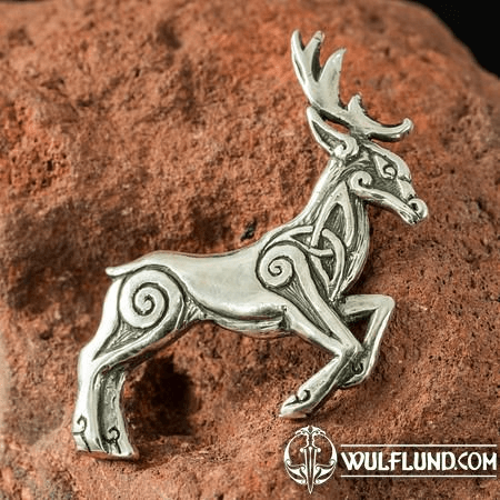 CELTIC DEER - HERNE, STERLING SILVER PENDANT