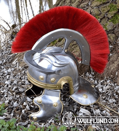 ROMAN HELMET WITH RED PLUME