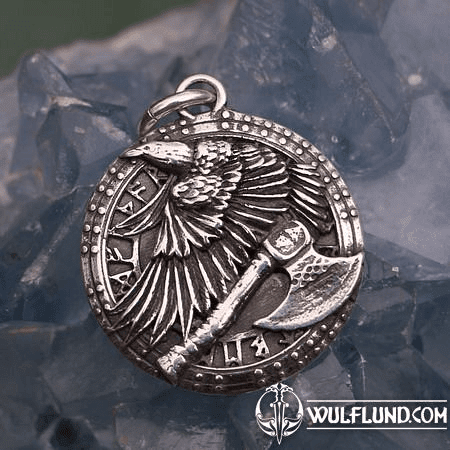 TO VALHALLA! VIKING BATTLE AMULET, SILVER 925