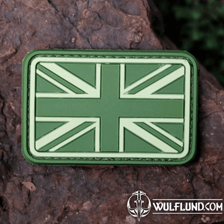 UK / GREAT BRITAIN FLAG PATCH, FOREST / 3D RUBBER PATCH