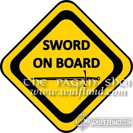 SWORD ON BOARD, STICKER FOR CARS