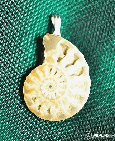 FOSSIL AMONITE, PENDANT, AG 925