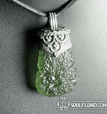 CORPULA, LUXURY SILVER JEWEL WITH CZECH MOLDAVITE, PENDANT AG 925