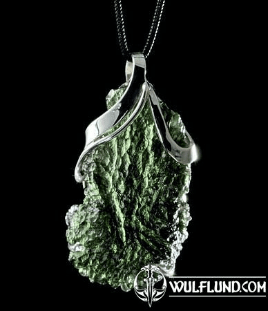 ERIS, CZECH MOLDAVITE STERLING SILVER PENDANT