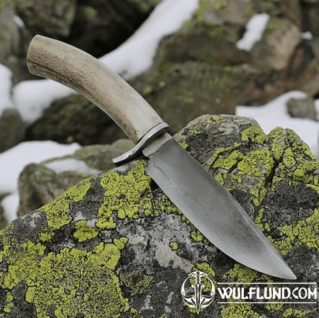 WYATT, BOWIE KNIFE WITH ANTLER, HAMON HARDENING