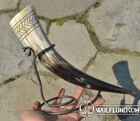 FISHBONE, CARVED SLAVIC DRINKING HORN