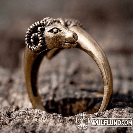 RAM HEADS BRONZE RING