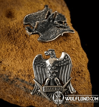 AQUILA, RÖMISCHER ADLER SPQR, BRONZE, GÜRTEL NIETE