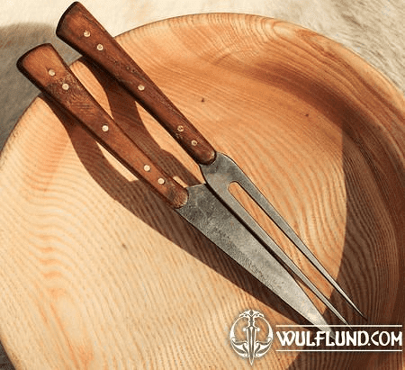 MEDIEVAL CUTLERY SET, KNIFE AND FORK