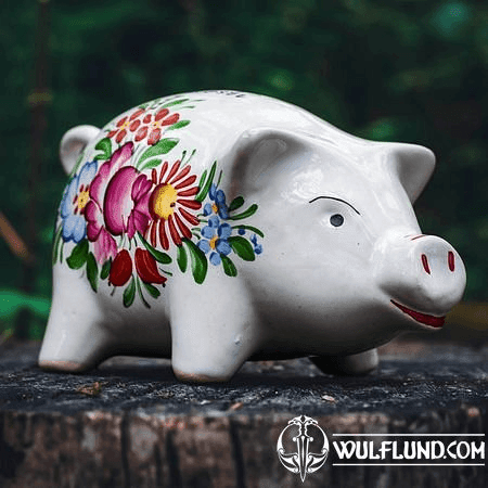 PIGGY BANK, TRADITIONAL CZECH HANDPAINTED CERAMICS