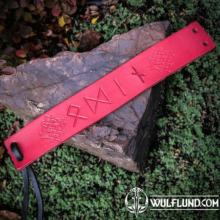 ODIN, LEATHER BRACELET, RED