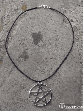 PENTACLE OR PENTAGRAM PENDANT ON LEATHER CORD