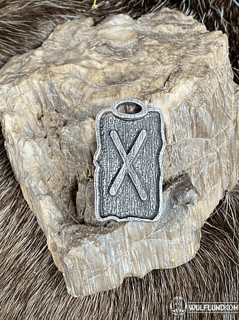 GEBO - RUNE AMULET ZINC ANTIQUE SILVER