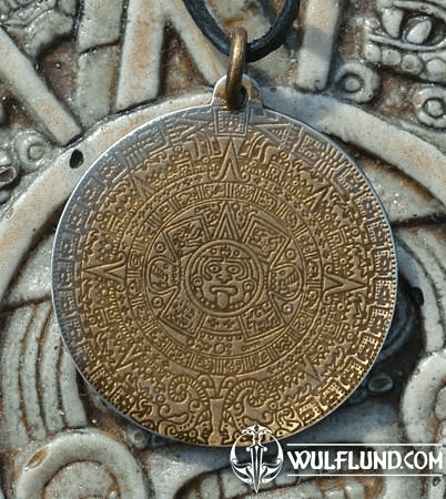 AZTEC CALENDAR, AMULET ON THE NECK, TALISMAN