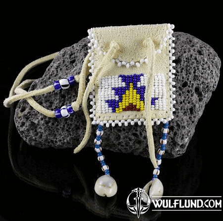 NATIVE AMERICAN BEADED NECK POUCH, INDIANS
