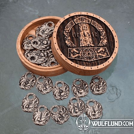 AMULETT RUNEN – FUTHARK UND BOX, SET, ZINK