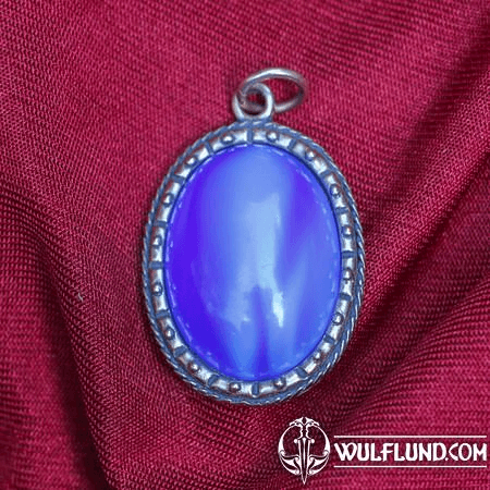 MEDIEVAL PENDANT WITH GLASS - NEPTUNE, BRONZE